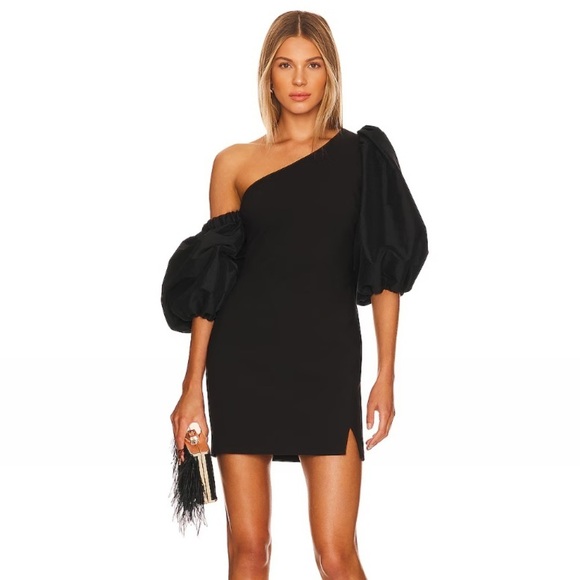 LIKELY Natasha Dress in Black Puff Sleeve Cocktail Revolve Size 2 NWT - Picture 1 of 7